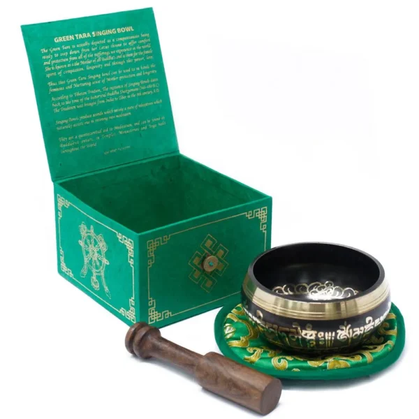 bG9jYWw6Ly9tZWRpYS9ITi82RC82MFIzMEMxRzZNVDM2REhOLzgyNzVhNDU3LmpwZWc.webp Green Tara Singing Bowl Set 10cm (min 380gm)