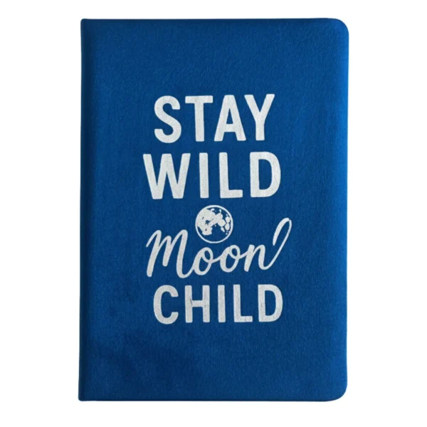 Dark Blue Velvet Notebook - 80 pages - Stay Wild Moon Child