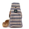 Body Cross Bag Natural Cotton - Tan and Navy