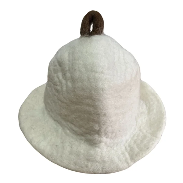Felted Sauna Bowl Hat Natural