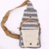 Body Cross Bag Natural Cotton - Tan and Navy