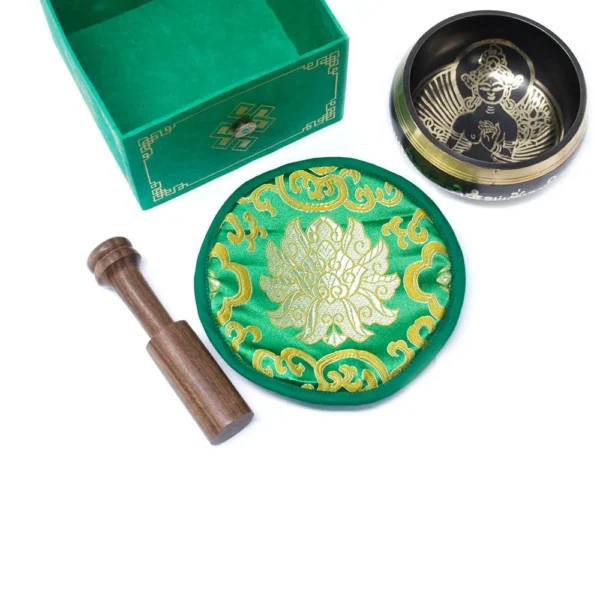 bG9jYWw6Ly9tZWRpYS9IUS82RC82MFIzMEMxRzZNVDM2REhRL2U5YTU2NTU1LmpwZWc.webp Green Tara Singing Bowl Set 10cm (min 380gm)
