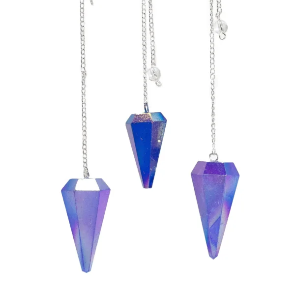 bG9jYWw6Ly9tZWRpYS9IUi9FQy82MFIzMEMxSjY0U0tFQ0hSL2U4MTMzY2VlLmpwZw.webp Six Sided Pendulum - Aurora Crystal Blue - 4cm