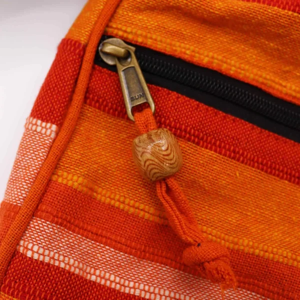 Large Nepal Sling Bag  (Adjustable Strap) -  Sunrise Orange