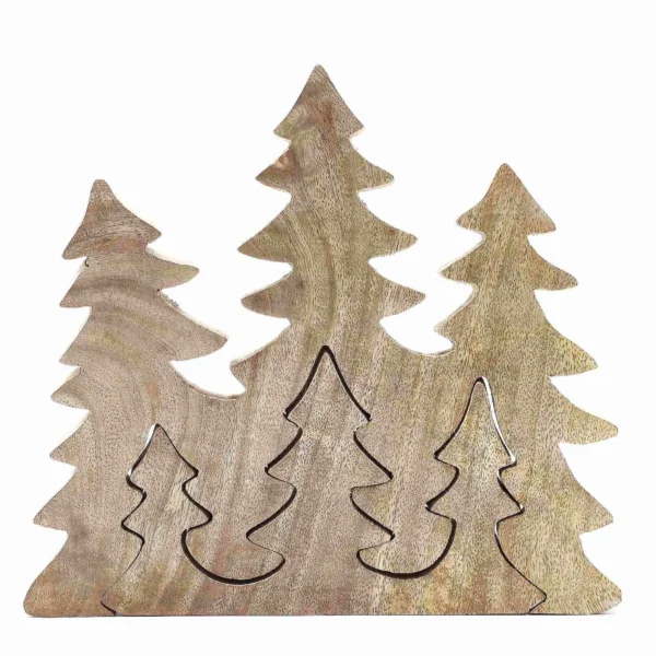 Lost in the Forrest - Three Trees 3D Wooden Christmas Decoration - 20x23cm