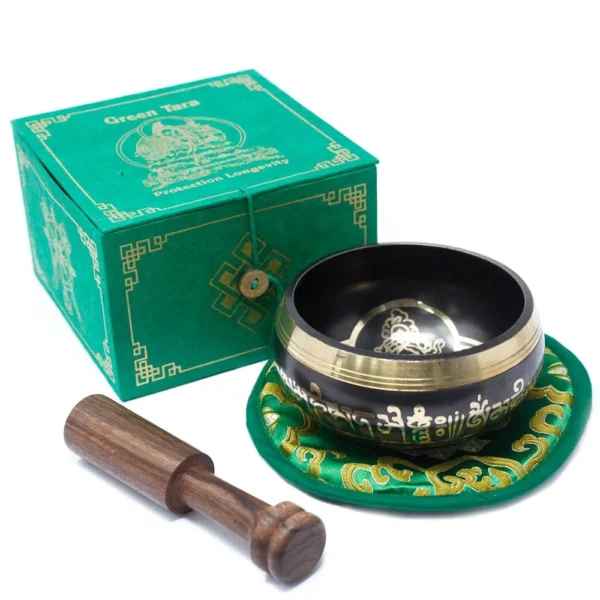 bG9jYWw6Ly9tZWRpYS9IUy82RC82MFIzMEMxRzZNVDM2REhTLzVjNjFmYzM3LmpwZWc.webp Green Tara Singing Bowl Set 10cm (min 380gm)