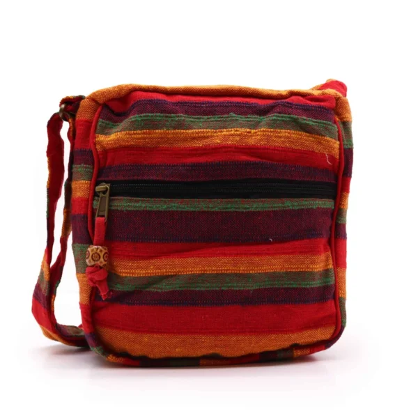 Large Nepal Sling Bag  (Adjustable Strap)  - Sunset Reds