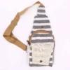 Body Cross Bag Natural Cotton -  Black and White