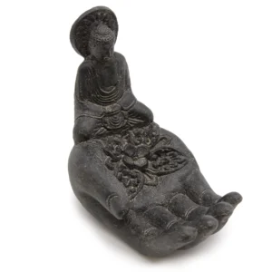 Buddah and Hand Incense Burner (black)