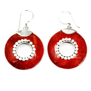 925 Silver and resin earrings Circle