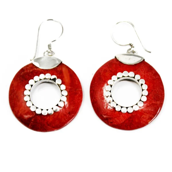 925 Silver and resin earrings Circle