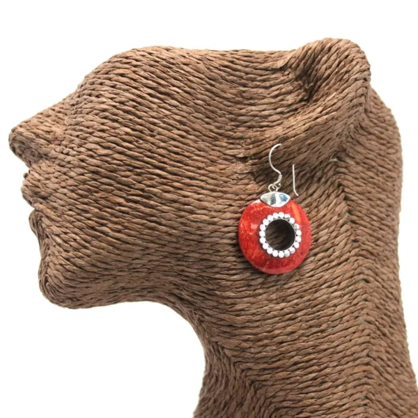 925 Silver and resin earrings Circle