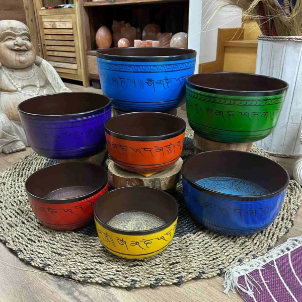 Large Chakra Singing Bowl Set - 7 Bowls of various sizes and tones to match the Chakra