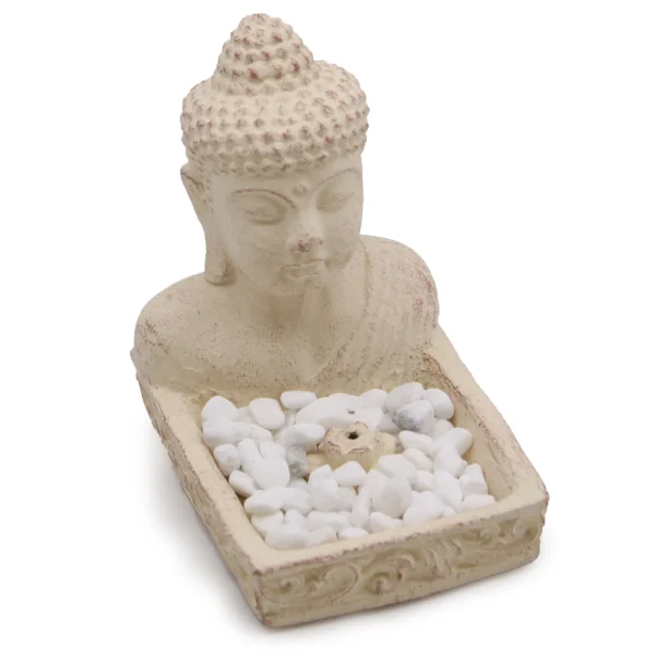 Buddha Fengshui Incense Holder Bundle Pack (cream) with 3 sets of Incense Sticks