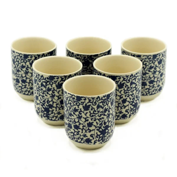 bG9jYWw6Ly9tZWRpYS9TSy9DRC82MFIzMEMxRzZXUktDRFNLLzkyOTIzNWQ0LmpwZWc.webp Herbal Tea Cups - Blue Pattern set of six cups