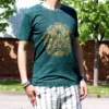 Medium Stone Washed T-Shirt - Hamsa - Green