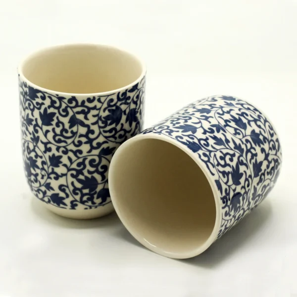 bG9jYWw6Ly9tZWRpYS9TTS9DRC82MFIzMEMxRzZXUktDRFNNLzJjM2U2ZGEzLmpwZWc.webp Herbal Tea Cups - Blue Pattern set of six cups