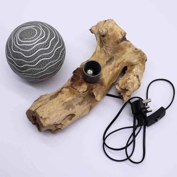 DriftGlow Lamp Grey Luna Shade