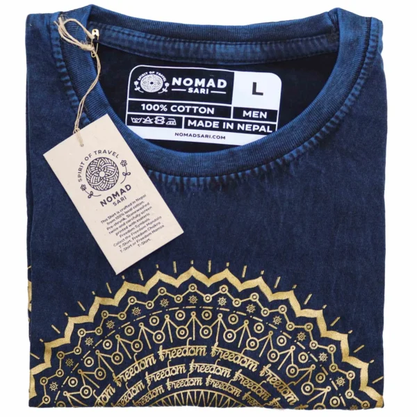 bG9jYWw6Ly9tZWRpYS9TTi82Qy82MFIzMEMxSDc0VEs2Q1NOLzFjODMzZWRiLmpwZWc.webp Large Stone Washed T-Shirt - Mandala - Blue