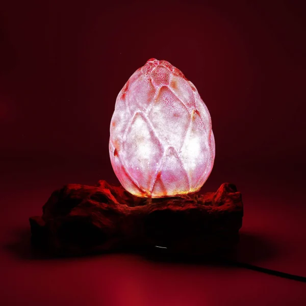 DriftGlow Lamp Crackle Lotus Flower Shade - Purple