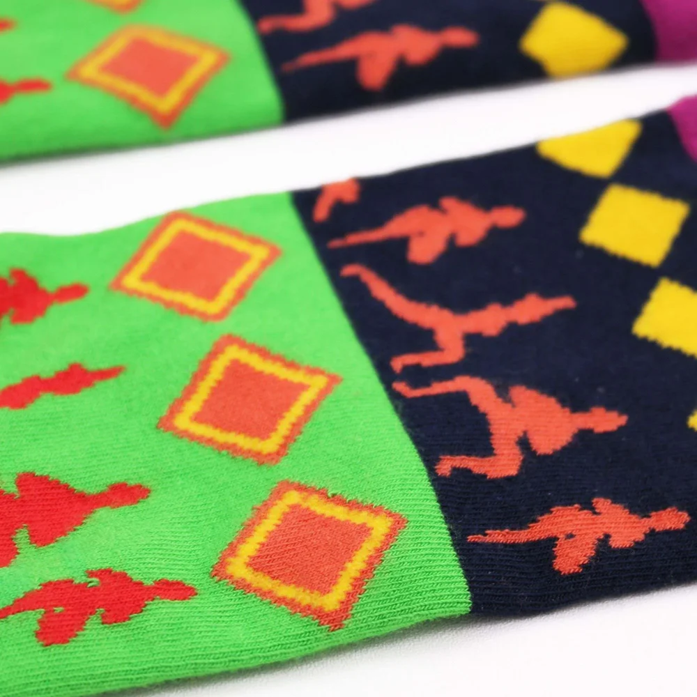 Funky socks in closeup. Bamboo socks to make your feet less sweaty and more comfortable