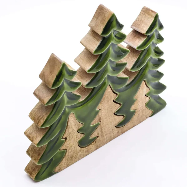 Lost in the Forrest - Three Trees 3D Wooden Christmas Decoration - 20x23cm