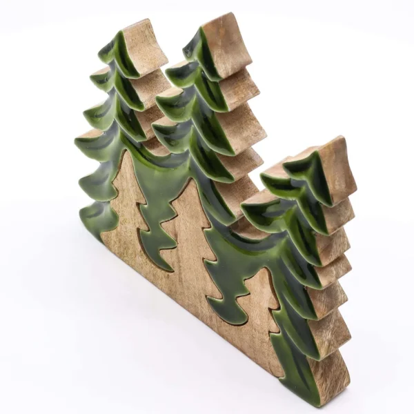 Lost in the Forrest - Three Trees 3D Wooden Christmas Decoration - 20x23cm