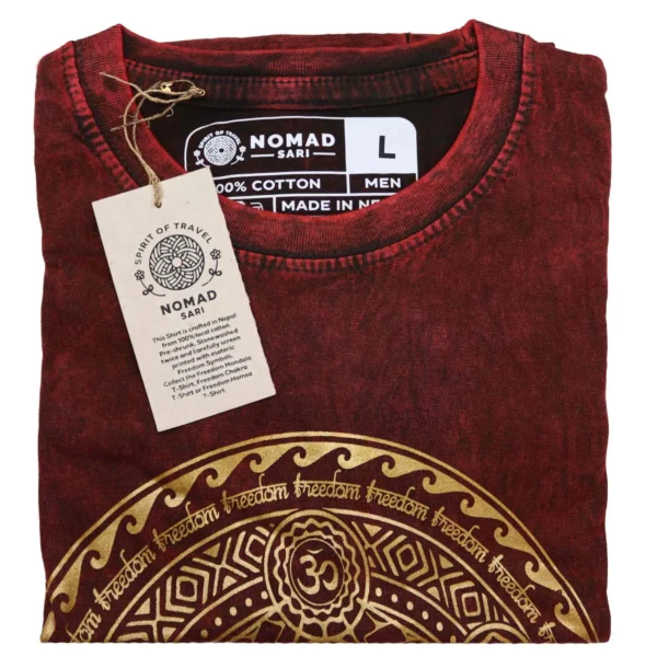 bG9jYWw6Ly9tZWRpYS9TUy82Qy82MFIzMEMxSDc0VEs2Q1NTLzI2ODU4YzExLmpwZWc.webp Large Stone Washed T-Shirt - Chakra - Maroon
