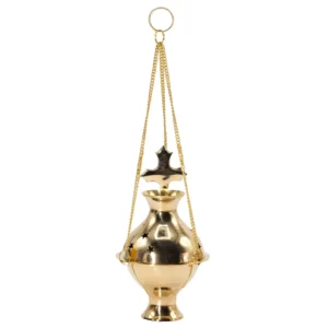 Hanging Brass Incense Burner with cross