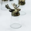 Gift Set of 12 Bottom Up Shot Glasses (25ml) - Forest and Mystical Creatures - Antique Bronze