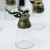 Gift Set of 12 Bottom Up Shot Glasses (25ml) - Forest and Mystical Creatures - Antique Bronze