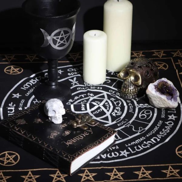 bG9jYWw6Ly9tZWRpYS85UC9KRS82MFIzMEMxRzZXU0tKRTlQLzNjYWIxZmNhLmpwZWc.webp Esoteric Fringed Altar Cloth - Life Death Rebirth