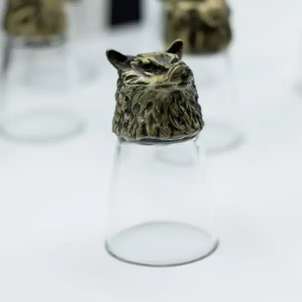 Gift Set of 12 Bottom Up Shot Glasses (25ml) - Forest and Mystical Creatures - Antique Bronze
