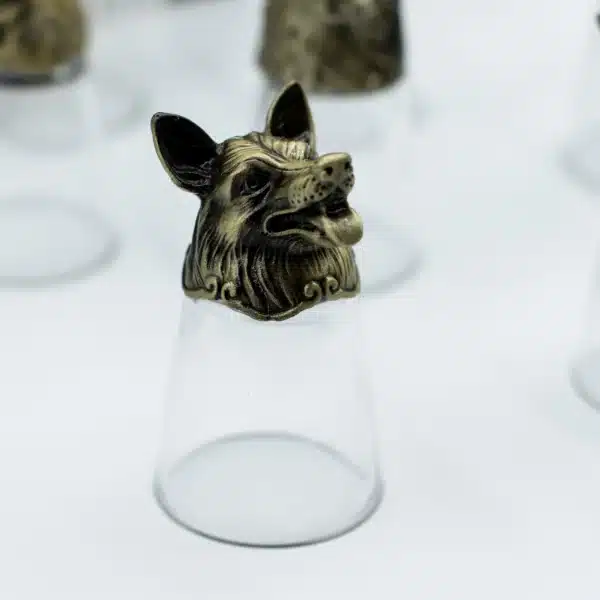 Gift Set of 12 Bottom Up Shot Glasses (25ml) - Forest and Mystical Creatures - Antique Bronze