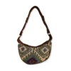 bG9jYWw6Ly9tZWRpYS8xSi9FRC82MFIzMEMxRzZXVDNFRDFKLzNiODA1N2Y4LmpwZWc.webp Jacquard Hobo Bag - Geo-Green (brown strap)