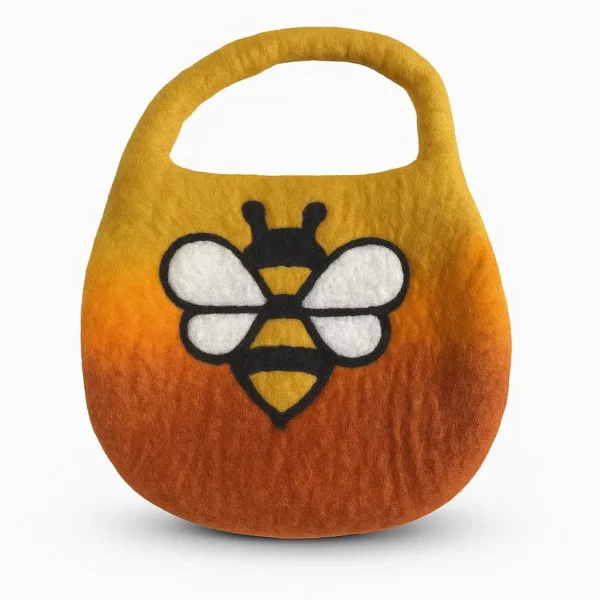 bG9jYWw6Ly9tZWRpYS8xTS9HRC82MFIzMEMxSDc0VzNHRDFNLzRlNjZjYjA0LnBuZw.webp Water Felted Bee Bag - One Handle with Magnet - Sunrise Orange