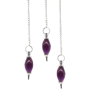 bG9jYWw6Ly9tZWRpYS8xTi8yQy82MFIzMEMxRzZXUzMyQzFOLzgwNjY5N2ZlLmpwZWc.webp Lingam Shaped Gemstone Pendulum - Amethyst