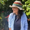 Hand-Knited Hemp And Cotton Boho Festival Hat - Rainbow