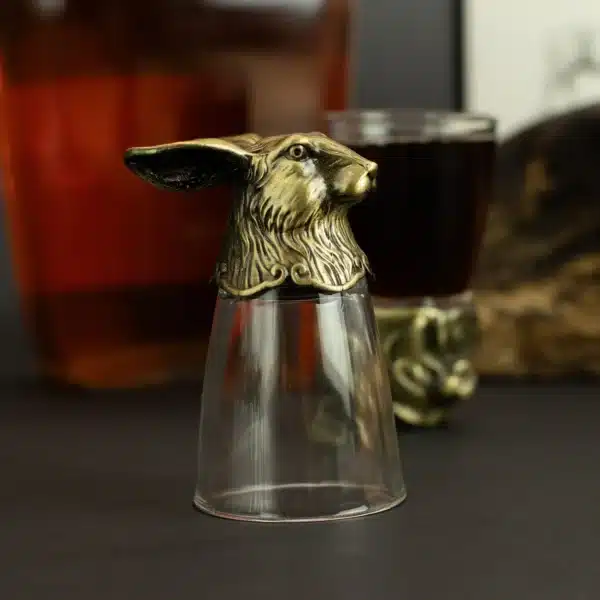 Gift Set of 12 Bottom Up Shot Glasses (25ml) - Forest and Mystical Creatures - Antique Bronze