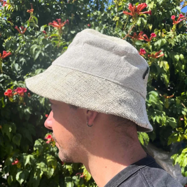 Patched Hemp And Cotton Boho Festival Hat - Natural