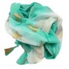 Nomad Sari On the Med Collection - Pareo - White and Turquoise Gold Turtle Design