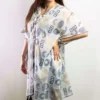 Nomad Sari On the Med Collection - Kaftan - Gold and Blue Greek Motiff - Handpainted