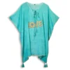 Nomad Sari On the Med Collection - Kaftan - Turquoise and Gold Love Design