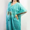 Nomad Sari On the Med Collection - Kaftan - Turquoise and Gold Love Design