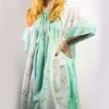 Expressive Accessories :Kaftan White Turquoise and Gold Fish Design