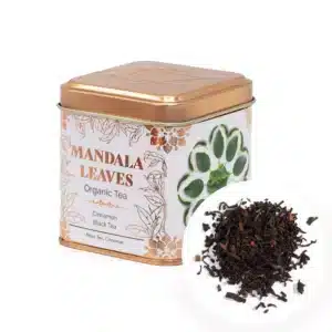 Mandala Leaf Organic Tea in a tin to keep the tea fresh