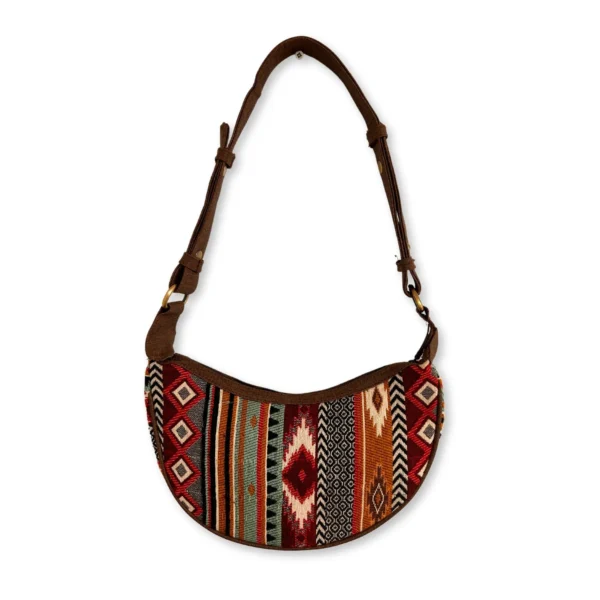 bG9jYWw6Ly9tZWRpYS9TTi9FQy82MFIzMEMxRzZXVDNFQ1NOLzcxZjM4MTZkLmpwZWc.webp Jacquard Hobo Bag - Rich Browns (brown strap)