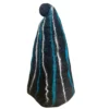 Felted Sauna Wizard Hat - Black Blue Streaks