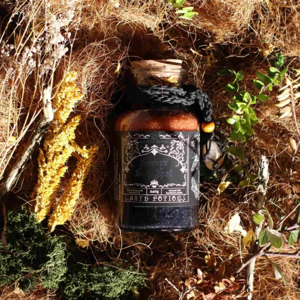 Ancient Witch Bath Spell Potion and Citrine Crystal Amulet - Success