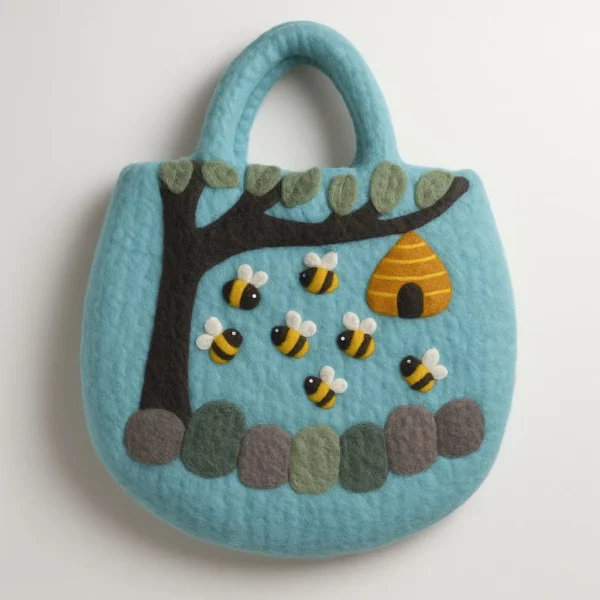 bG9jYWw6Ly9tZWRpYS9TUS9HQy82MFIzMEMxSDc0VzNHQ1NRLzhiYWE1YjYwLnBuZw.webp Tree and Beehive Felted Bag